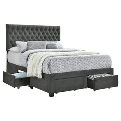 Soledad Upholstered Full Storage Panel Bed Grey - 305877F