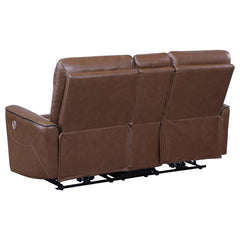 Greenfield 2-piece Power Reclining Sofa Set Saddle Brown - 610264P-S2