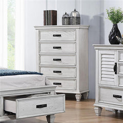 Franco 5-drawer Chest Antique White - 205335
