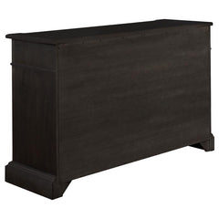 Phelps Rectangular Trestle Dining Set Antique Noir and Beige - 121231-S8
