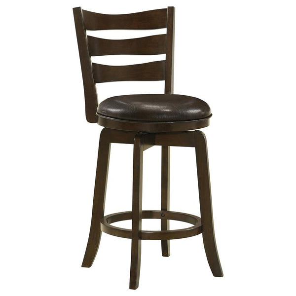 Murphy Ladder Back Counter Height Swivel Bar Stool Dark Cherry and Brown - 181368