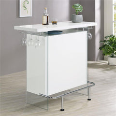 Acosta Rectangular Bar Unit with Footrest and Glass Side Panels - 182632
