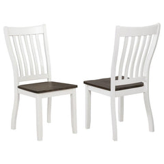 Kingman Slat Back Dining Chairs Espresso and White (Set of 2) - 109542