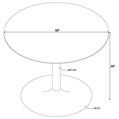 Kella 5-piece Round Marble Top Dining Set Blue and Gold - 192061-S5