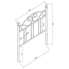 Ellis Metal Twin Open Frame Headboard Dark Bronze - 450103T