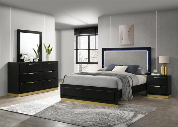 Caraway 4-piece Eastern King Bedroom Set Black - 224781KE-S4
