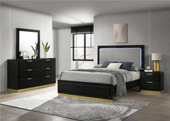 Caraway 4-piece California King Bedroom Set Black - 224781KW-S4