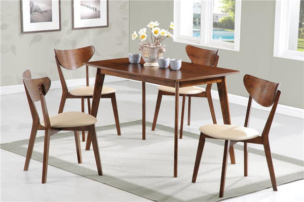 Kersey Dining Side Chairs with Curved Backs Beige and Chestnut (Set of 2) - 103062