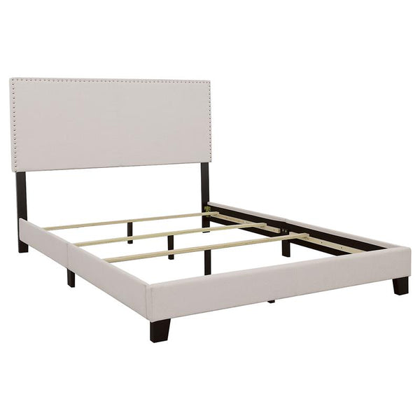 Boyd Upholstered Eastern King Panel Bed Ivory - 350051KE