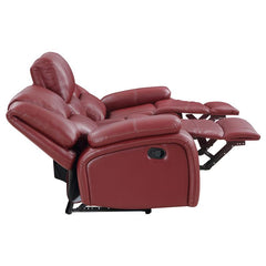 Camila 2-piece Upholstered Reclining Sofa Set Red - 610241-S2