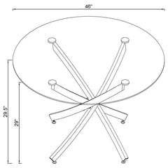 Beckham Round Dining Table Brass and Clear - 108441