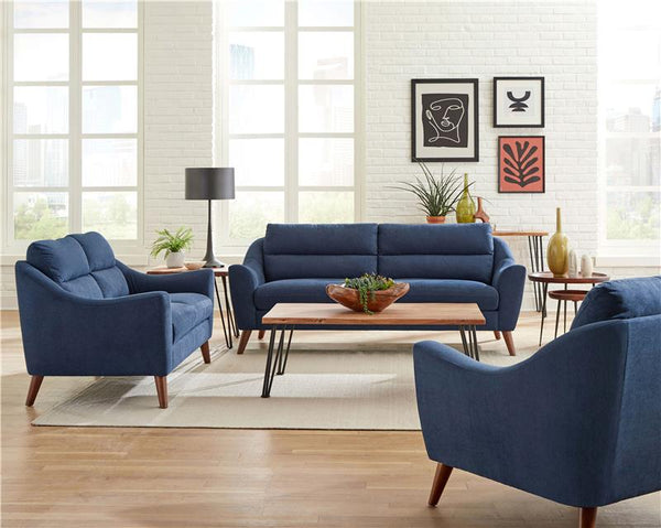 Gano Upholstered Sloped Arm Loveseat Navy Blue - 509515