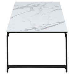 Clark 3-piece Faux Marble Top Coffee Table Set White - 708153