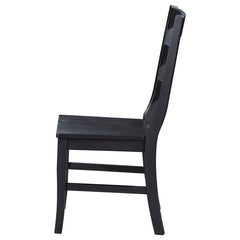 Newport Ladder Back Dining Side Chair Black (Set of 2) - 108142
