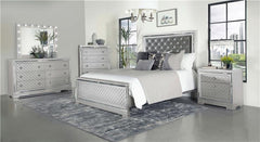 Eleanor Wood California King Panel Bed Metallic Mercury - 223461KW