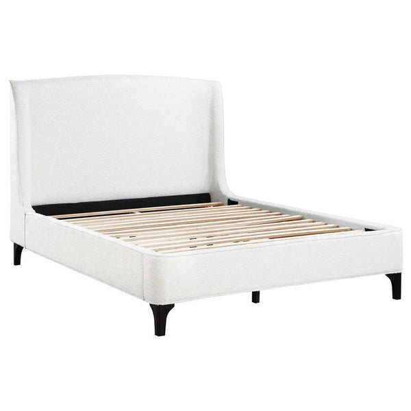 Mosby Upholstered Queen Wingback Bed Snow - 306020Q