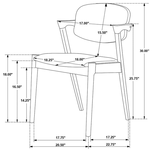 Stevie 5-piece Rectangular Dining Set White and Black - 115111WG-S5