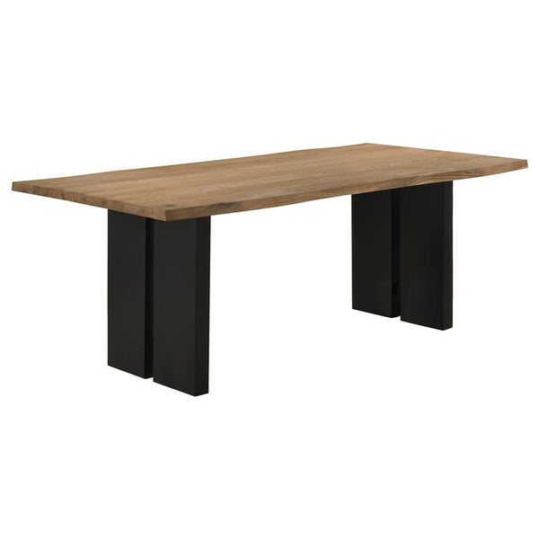 Bradshaw Rectangular Live Edge Dining Table Natural Acacia and Black - 115541