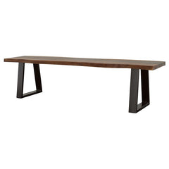 Ditman Live Edge Dining Bench Grey Sheesham and Black - 110183