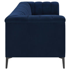 Chalet Upholstered Tuxedo Arm Tufted Sofa Blue - 509211