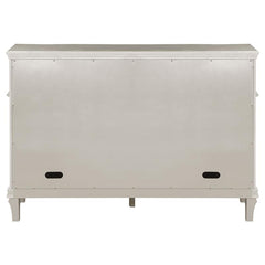 Evangeline 4-drawer Sideboard Server with Faux Diamond Trim Silver Oak - 107555