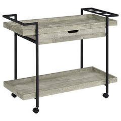Ventura 2-tier Bar Cart with Storage Drawer Grey Driftwood - 181005
