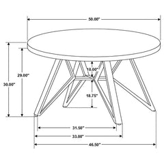 Neil Round Wood Top Dining Table Concrete and Black - 193801