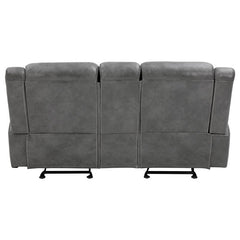 Conrad Upholstered Padded Arm Glider Loveseat Grey - 650355
