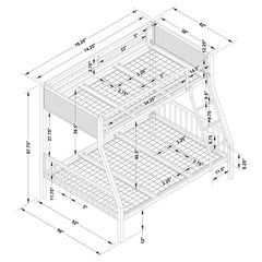 Meyers Metal Twin Over Full Bunk Bed Black - 460391