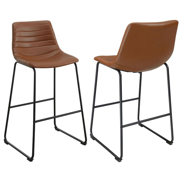 Zuni Faux Leather Upholstered Bar Stool Saddle (Set of 2) - 107219