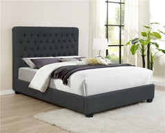 Chloe Upholstered Eastern King Panel Bed Charcoal - 300529KE