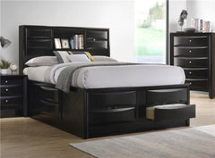Briana Wood Eastern King Storage Bookcase Bed Black - 202701KE