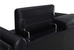 Shania 2-piece Upholstered Low Back Sofa Set Black - 509921-S2