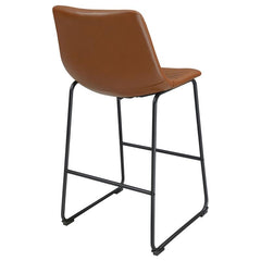 Zuni Faux Leather Upholstered Bar Stool Saddle (Set of 2) - 107219