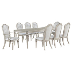 Evangeline 9-piece Dining Table Set with Extension Leaf Ivory and Silver Oak - 107551-S9