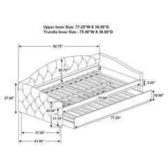 Sadie Upholstered Twin Daybed with Trundle Taupe - 300639