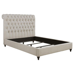 Devon Upholstered California King Panel Bed Beige - 300525KW