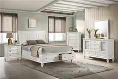 Sandy Beach 5-piece Eastern King Bedroom Set Cream White - 201309KE-S5