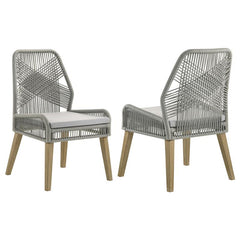 Nakia Woven Back Side Chairs Grey (Set of 2) - 110033
