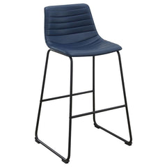 Zuni Faux Leather Upholstered Bar Stool Blue (Set of 2) - 107209