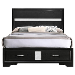 Miranda Wood Full Storage Panel Bed Black - 206361F