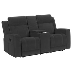 Brentwood 3-piece Upholstered Reclining Sofa Set Black - 610284-S3