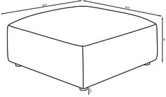 Jennifer Square Upholstered Ottoman Grey - 551596