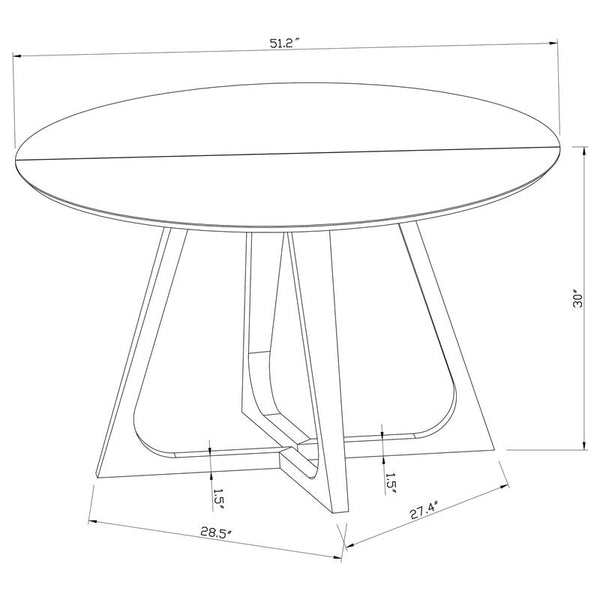 Gwynn Round Dining Table with Marble Top and Stainless Steel Base White and Gold - 107171