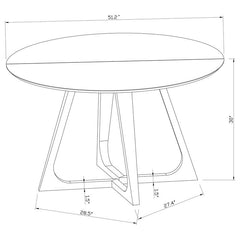 Gwynn Round Dining Table with Marble Top and Stainless Steel Base White and Gold - 107171