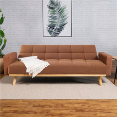 Kourtney Upholstered Tufted Convertible Sofa Bed Terracotta - 360126