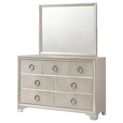 Salford 7-drawer Dresser with Mirror Metallic Sterling - 222723M