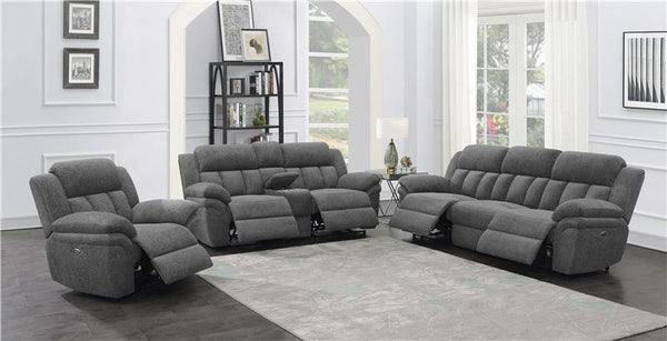 Bahrain Upholstered Power Loveseat Charcoal - 609542P