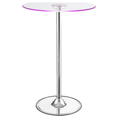 Thea LED Bar Table Chrome and Clear - 122400