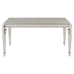 Bling Game Rectangular Dining Table with Leaf Metallic Platinum - 106471